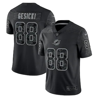 mens nike mike gesicki black miami dolphins rflctv limited 